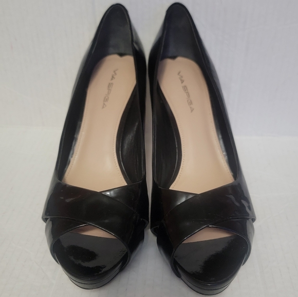 Via Spiga Shoes - VIA SPIGA Patent Black Heels Size 9 euc